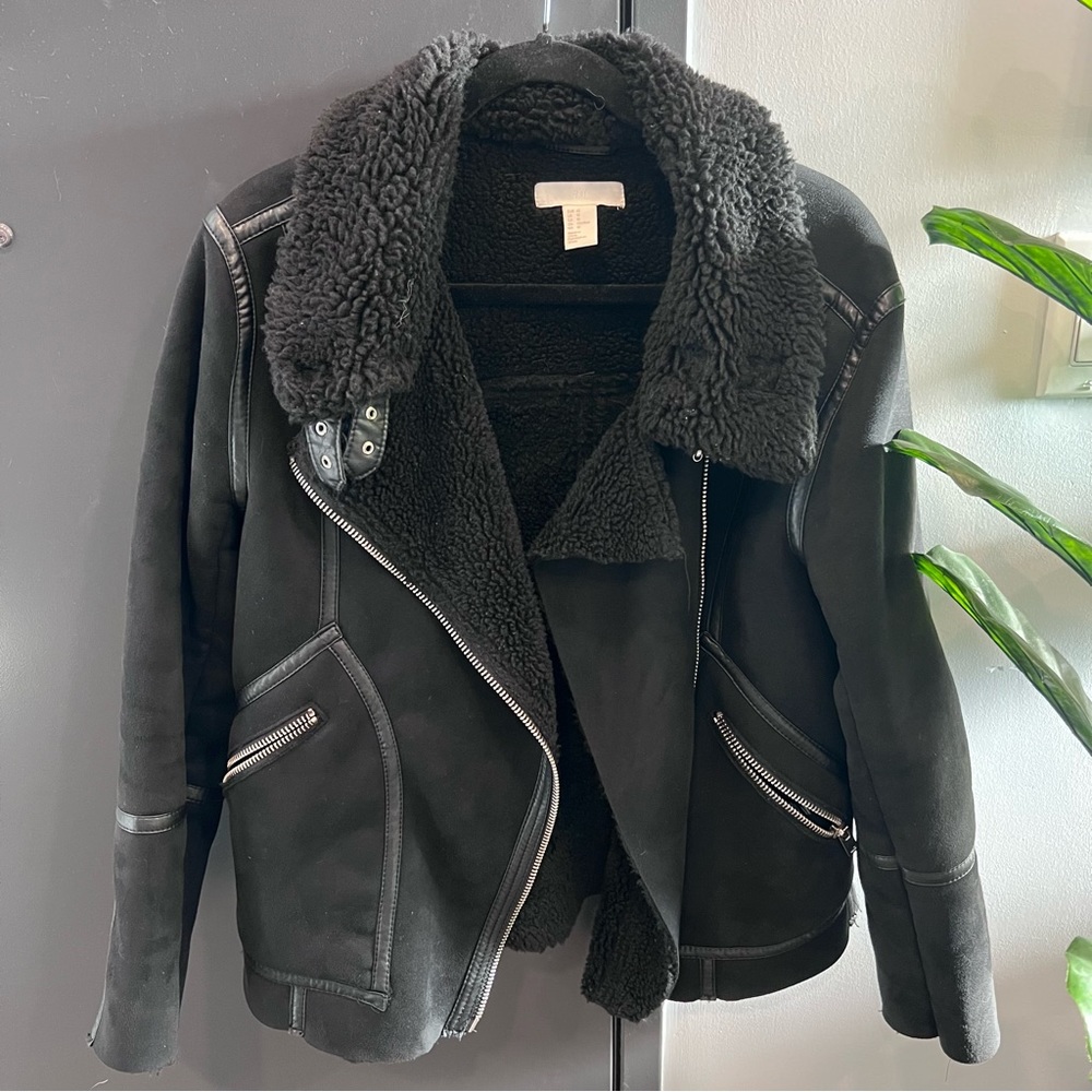 H&M Sherpa lined aviator style jacket
